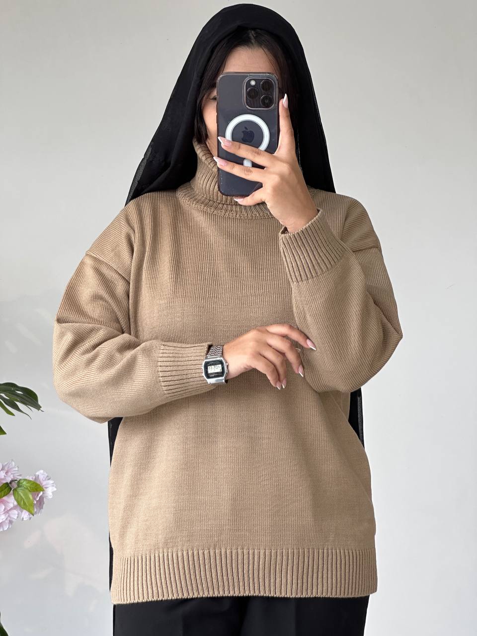 بافت یقه اسکی  زنانه